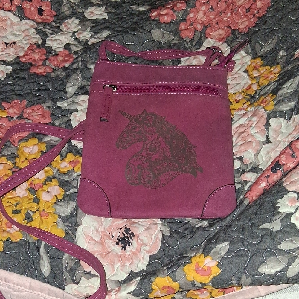 Purple Unicorn Crossbody Bag